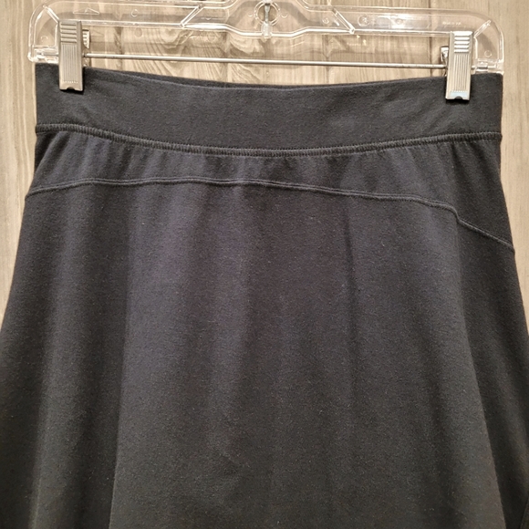DKNY Black Cotton Knit Asymmetrical Skirt - Picture 2 of 5